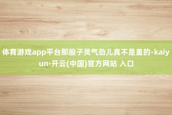体育游戏app平台那股子灵气劲儿真不是盖的-kaiyun·开云(中国)官方网站 入口
