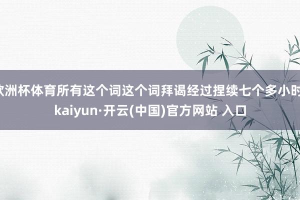 欧洲杯体育所有这个词这个词拜谒经过捏续七个多小时-kaiyun·开云(中国)官方网站 入口