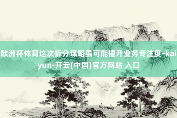 欧洲杯体育这次拆分谋略虽可能擢升业务专注度-kaiyun·开云(中国)官方网站 入口