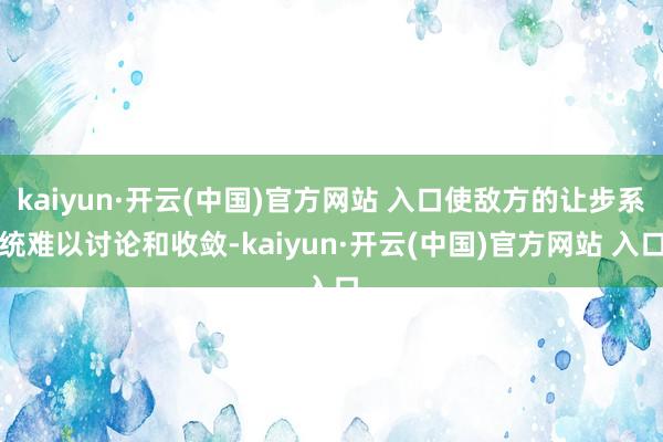 kaiyun·开云(中国)官方网站 入口使敌方的让步系统难以讨论和收敛-kaiyun·开云(中国)官方网站 入口