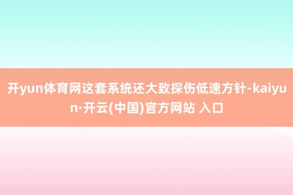 开yun体育网这套系统还大致探伤低速方针-kaiyun·开云(中国)官方网站 入口