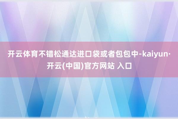 开云体育不错松通达进口袋或者包包中-kaiyun·开云(中国)官方网站 入口