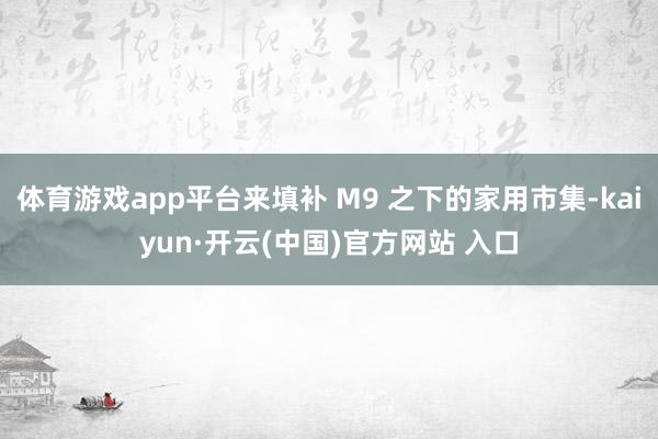 体育游戏app平台来填补 M9 之下的家用市集-kaiyun·开云(中国)官方网站 入口