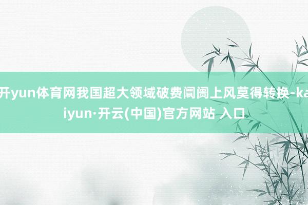 开yun体育网我国超大领域破费阛阓上风莫得转换-kaiyun·开云(中国)官方网站 入口